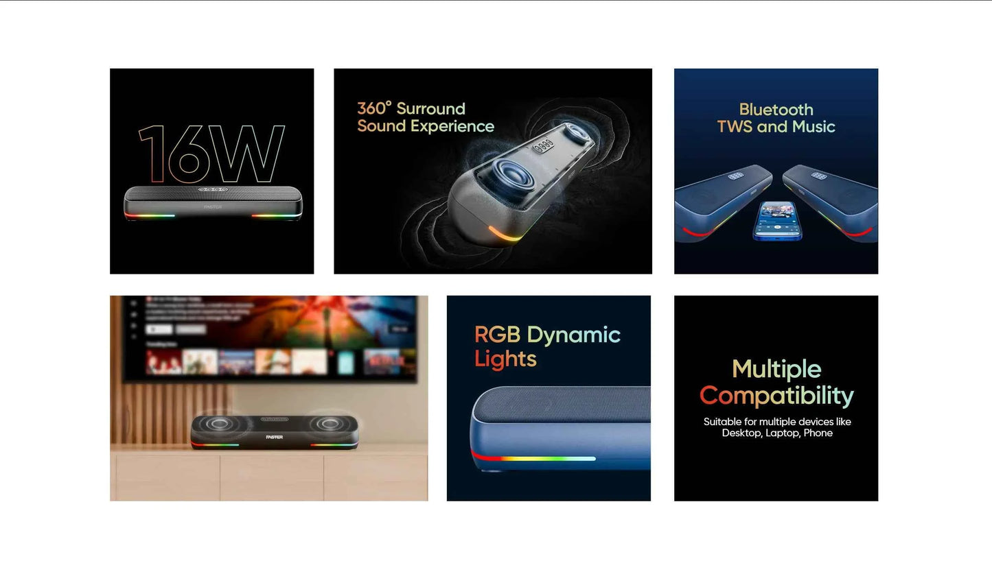 FASTER RYZO Z16 SoundBar Wireless Speaker 16w