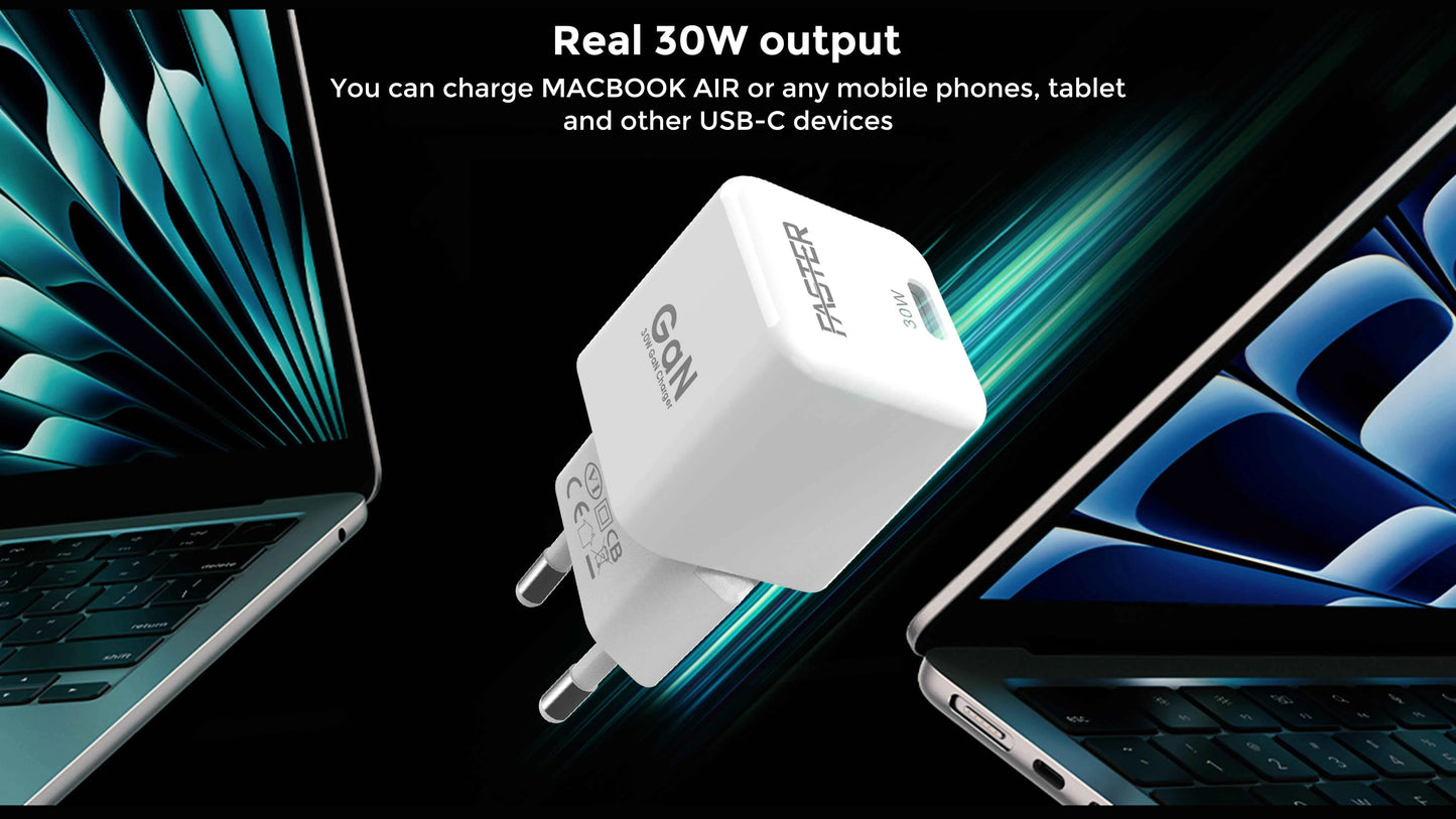 GaN 30W Fast Charger - Smallest PD Super Fast Charger FAC-30C