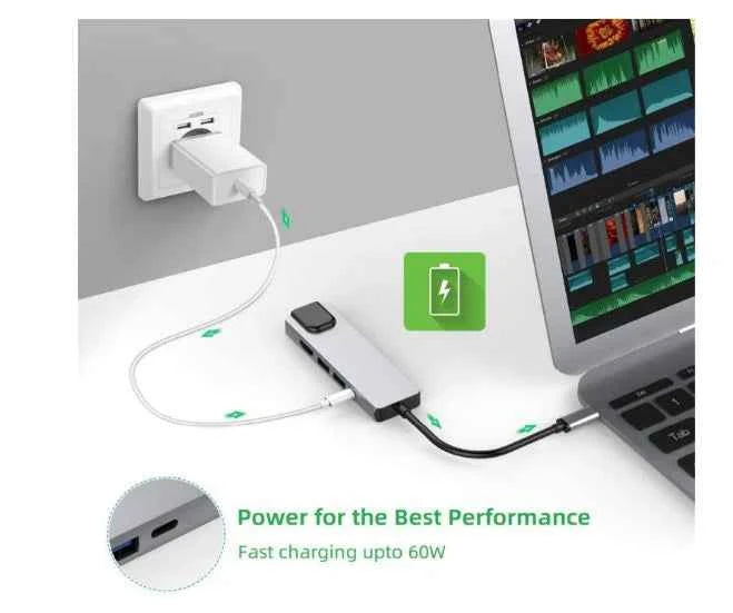SpeedX Type C HDMI Adapter - 5 In 1 USB C Hub - TechSeaShop