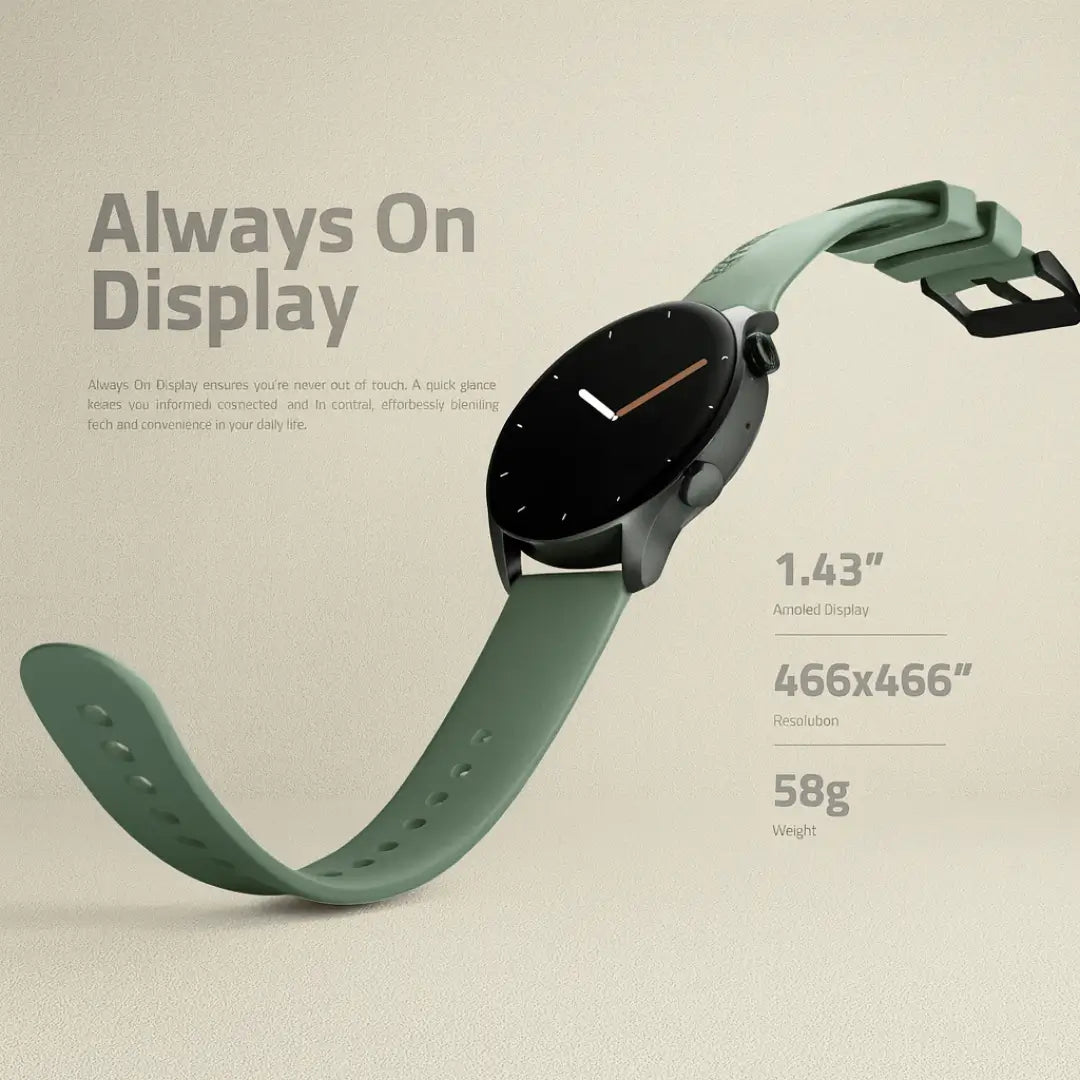 Ronin R-08 Smartwatch Silver with Grass Green Strap
