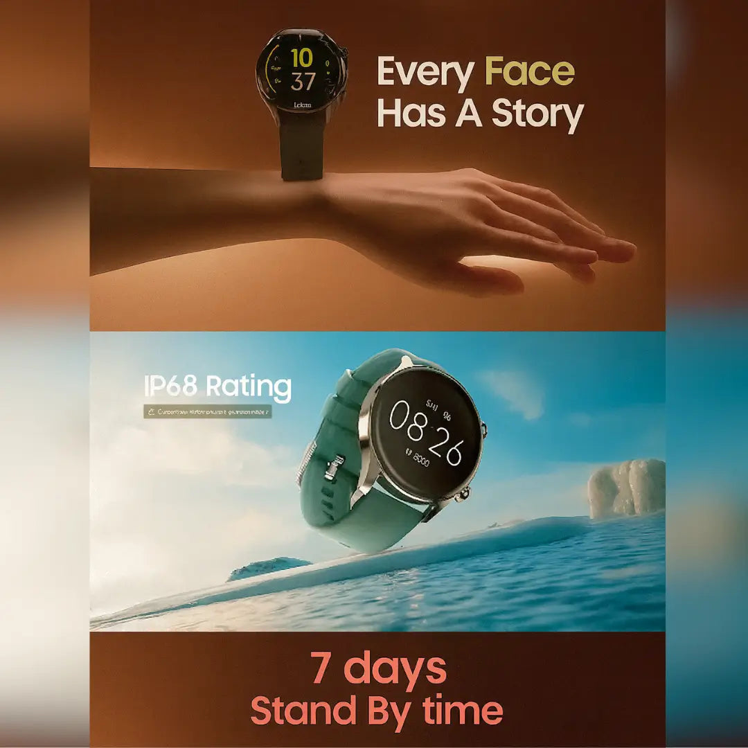 Ronin R-08 Smartwatch Silver with Grass Green Strap