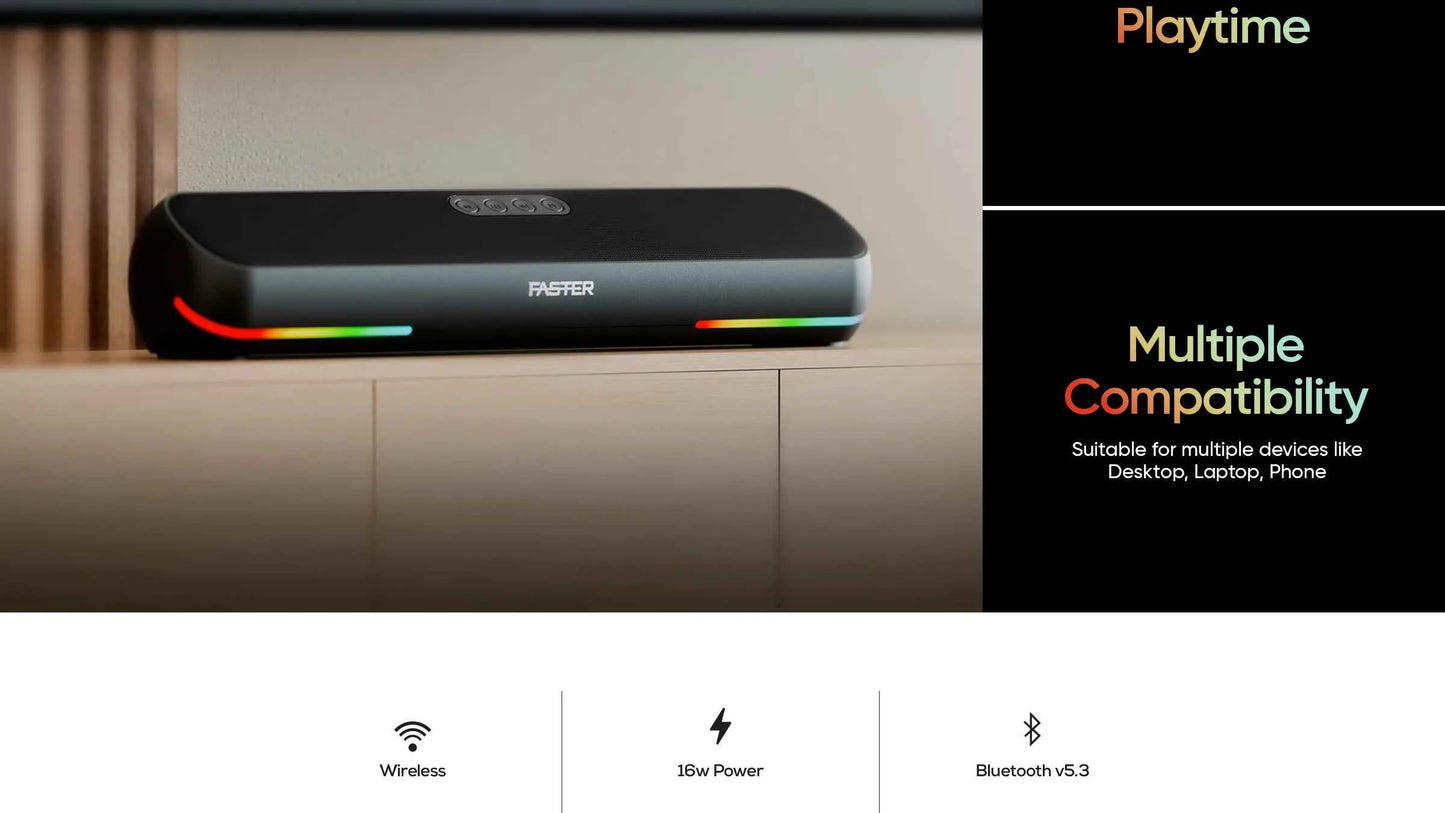 FASTER RYZO Z16 SoundBar Wireless Speaker 16w
