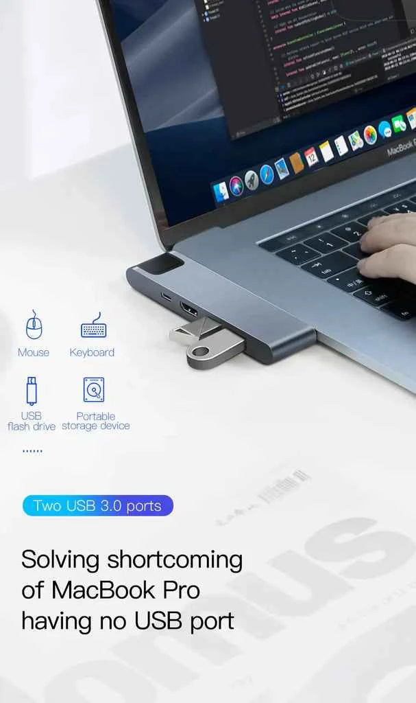 Baseus thunderbolt C+Pro Seven-in-one smart HUB docking station