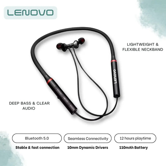 Lenovo HE05X Bluetooth Neckband Earphones