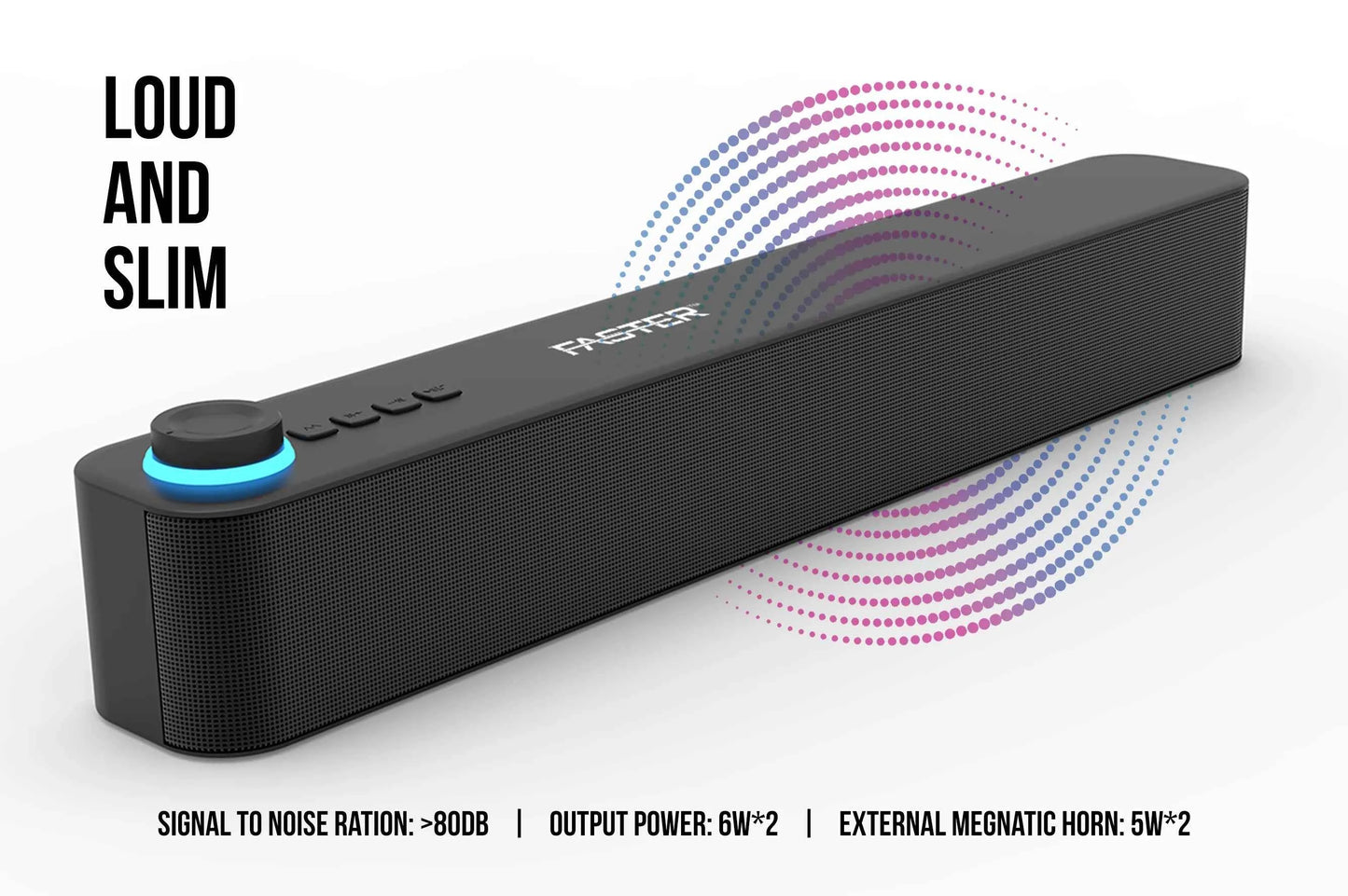 FASTER Z5 Wireless Soundbar and Groove X Bluetooth Speaker with Colorful Lights for an Enhanced Light Show