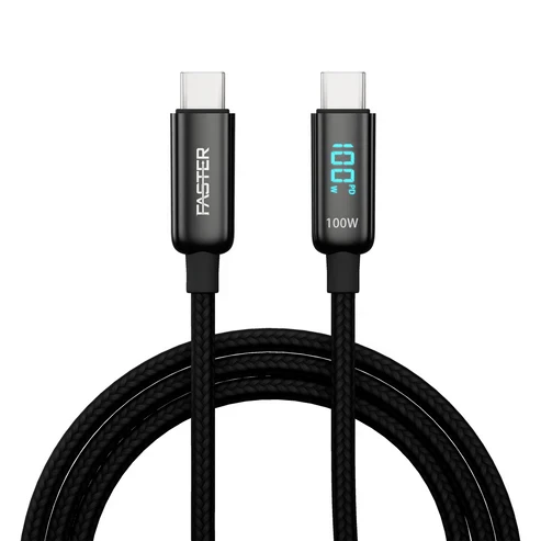 FASTER 100W USB-C PD Cable for Rapid Charging