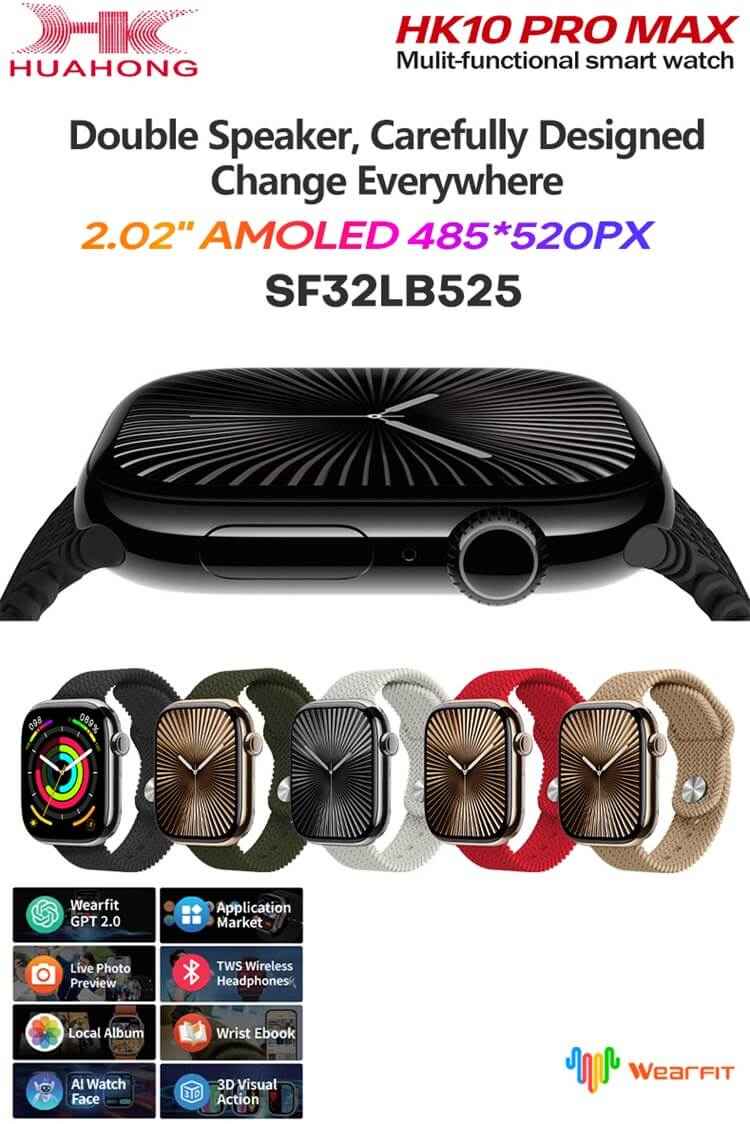 HK10 Pro Max Smart Watch Latest Series 10 Ultra Thin Slimmest Design Stainless Steel Android Smart Watch