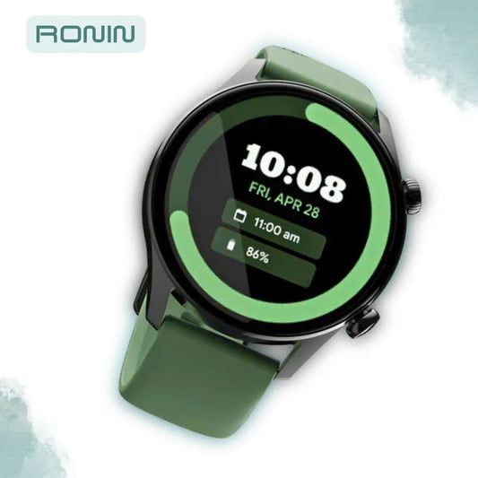 Ronin R-08 Smartwatch Silver with Grass Green Strap