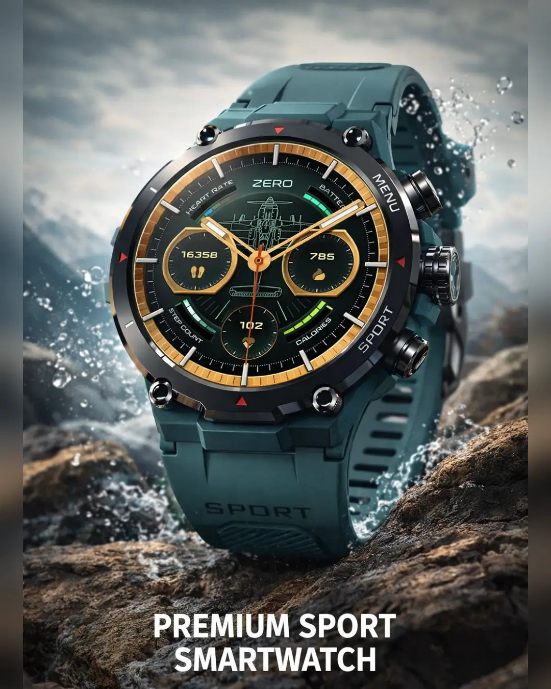 ZERO Armour Smartwatch – Rugged Design with Bluetooth Calling & Health Tracking