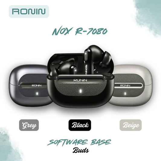 Ronin Nox Earbuds R-7080 – ANC, Gaming Mode & Premium Leather Design