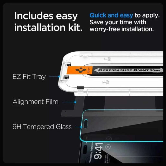 Apple iPhone 15 Pro Privacy Screen Protector GLAS.tR EZ Fit Case Friendly Screen Protectors iPhone Protectors TechSeaShop