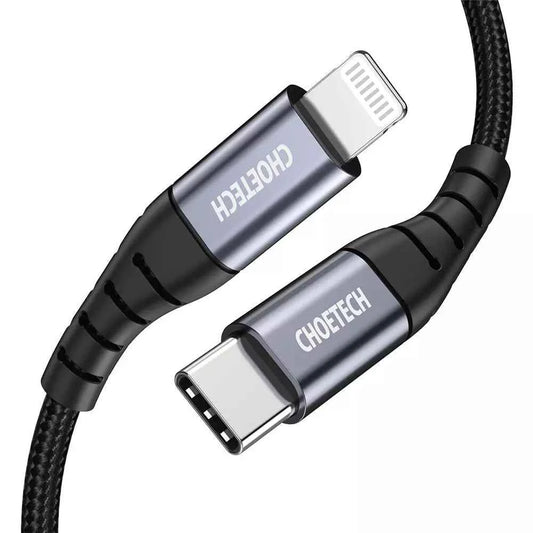 Choetech USB-C to Lightning Cable 3m - MFi Certified Nylon Braided, Black - IP0042 - GC