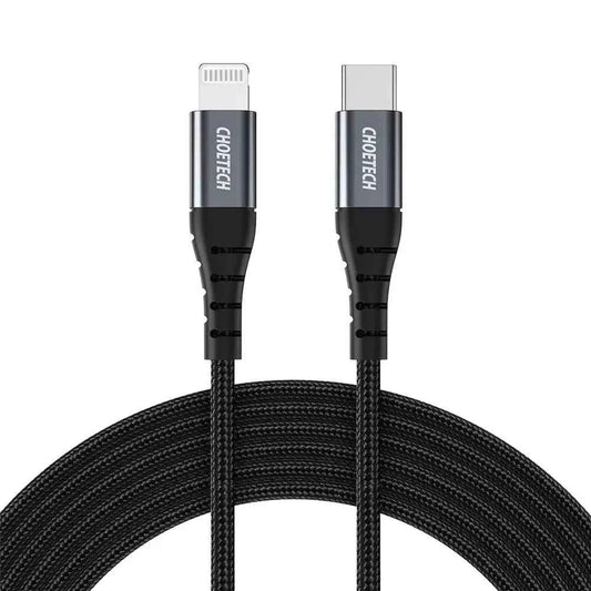 Choetech USB-C to Lightning Cable 3m - MFi Certified Nylon Braided, Black - IP0042 - GC