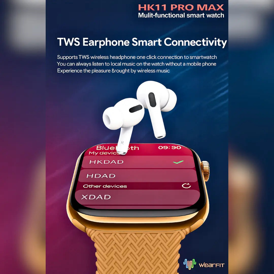 HK11 Pro Max Smart Watch AMOLED Display, Wireless Charging & AI Assistant