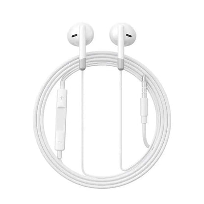 Joyroom-EW01 3.5mm Wired Series Half In-Ear Earphones White | High-Quality Sound