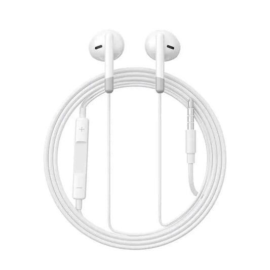 Joyroom-EW01 3.5mm Wired Series Half In-Ear Earphones White | High-Quality Sound
