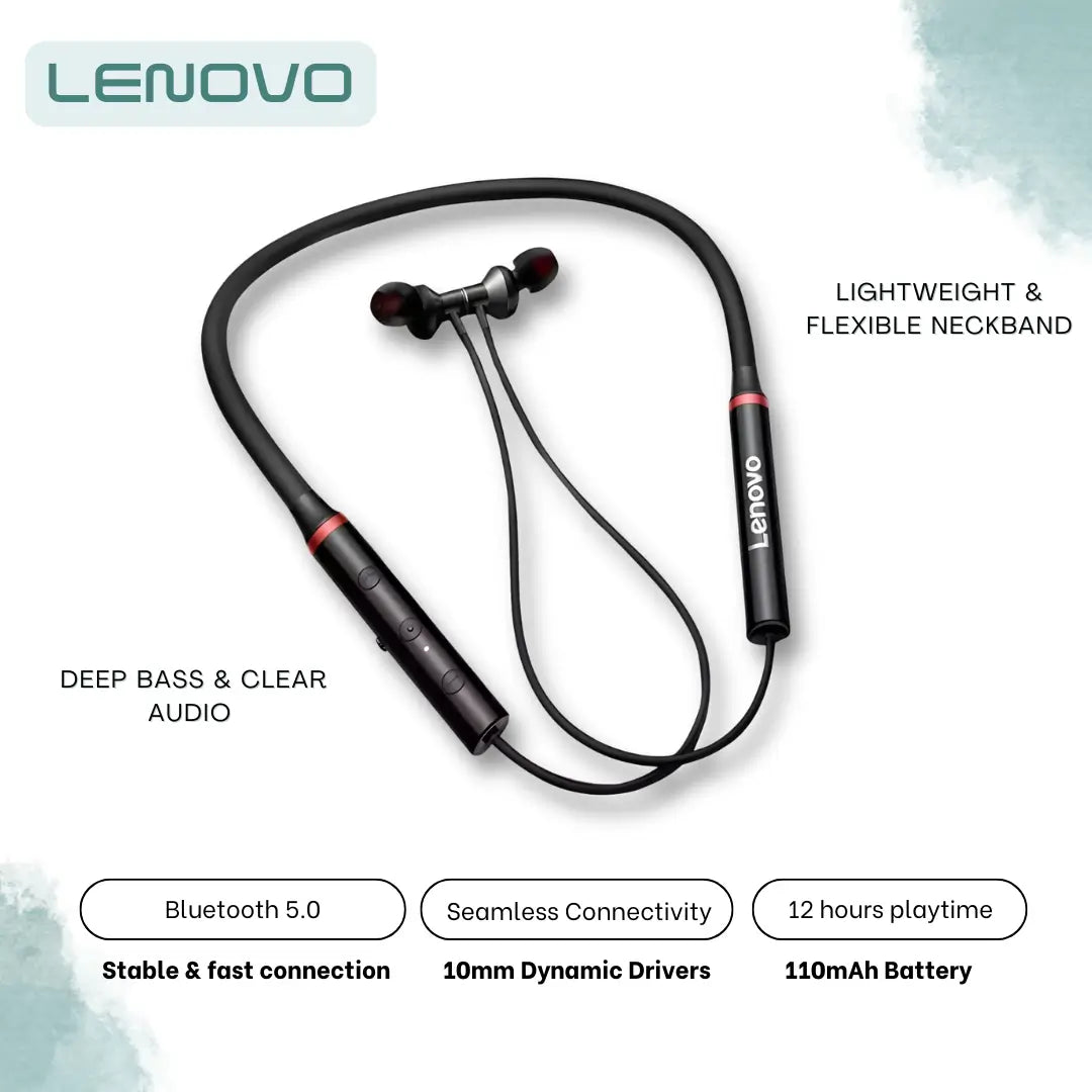 Lenovo HE05X Bluetooth Neckband Earphones