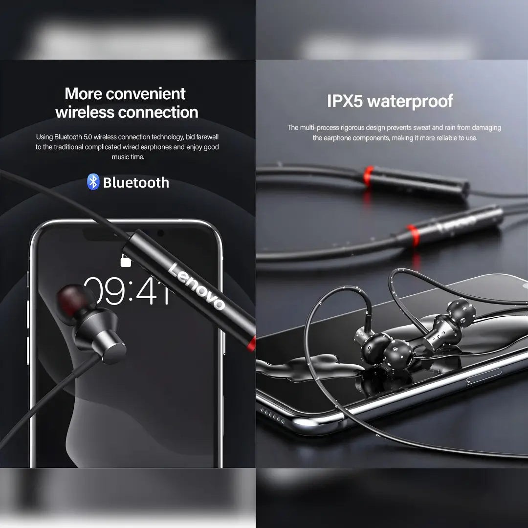 Lenovo HE05X Bluetooth Neckband Earphones