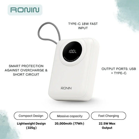 Ronin ION R-4035 Fast Charging Power Bank – 20,000mAh