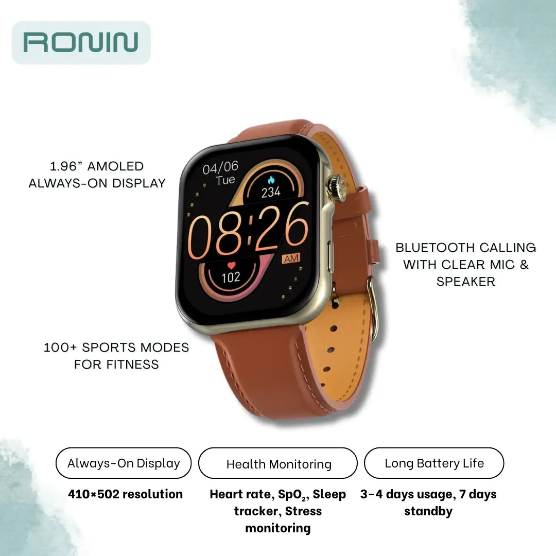 Ronin R09 Smart Watch – AMOLED Display - Bluetooth Calling