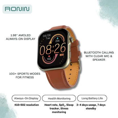 Ronin R09 Smart Watch – AMOLED Display - Bluetooth Calling
