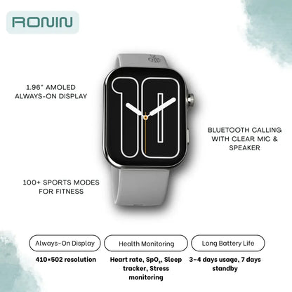 Ronin R09 Smart Watch – AMOLED Display - Bluetooth Calling