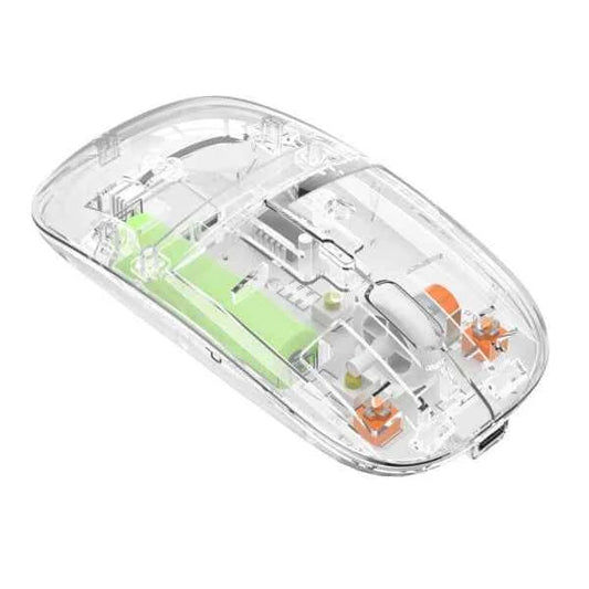 Transparent Wireless Bluetooth Mouse - Dual-Mode Rechargeable Design