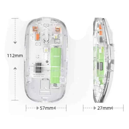Transparent Wireless Bluetooth Mouse - Dual-Mode Rechargeable Design