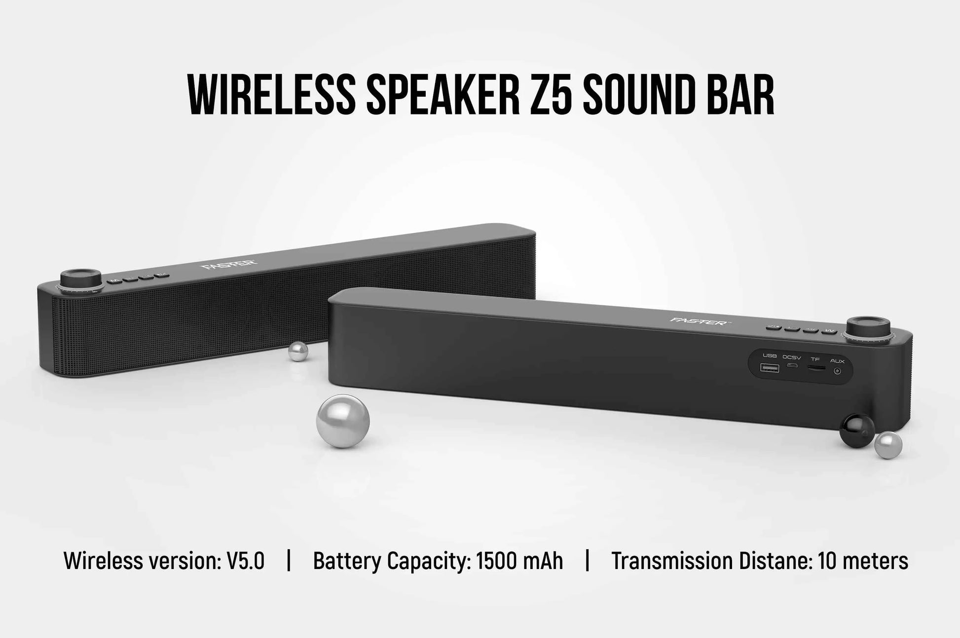 FASTER Z5 Wireless Soundbar and Groove X Bluetooth Speaker with Colorful Lights for an Enhanced Light Show