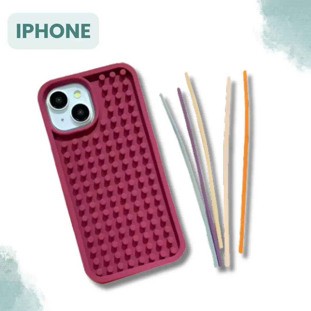 DIY Puzzle Phone Case for iPhone - Stress Relief Silicone Fidget Cover