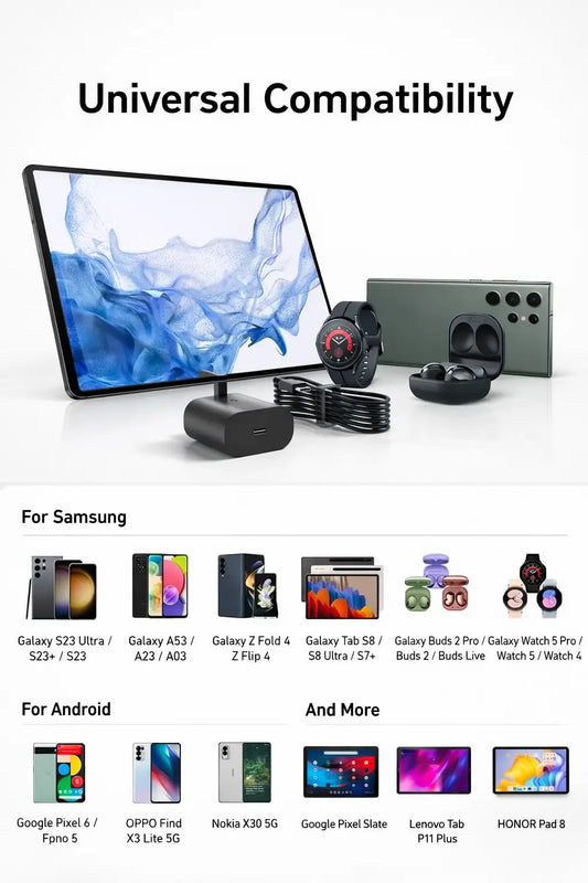 Samsung 25W PD UK Adapter – 3-Pin USB-C Fast Charger